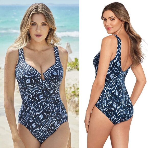 New! Miraclesuit Palatium Escape Tummy Control One Piece Swimsuit 35089 - Picture 1 of 13